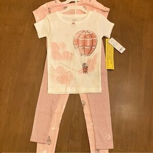 4T Carter’s pajamas, 2 sets, Pink & white. Hot air balloons design.